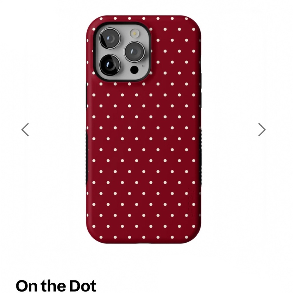 On the Dot Burgundy Polka Dot Phone Case iPhone 14 Pro